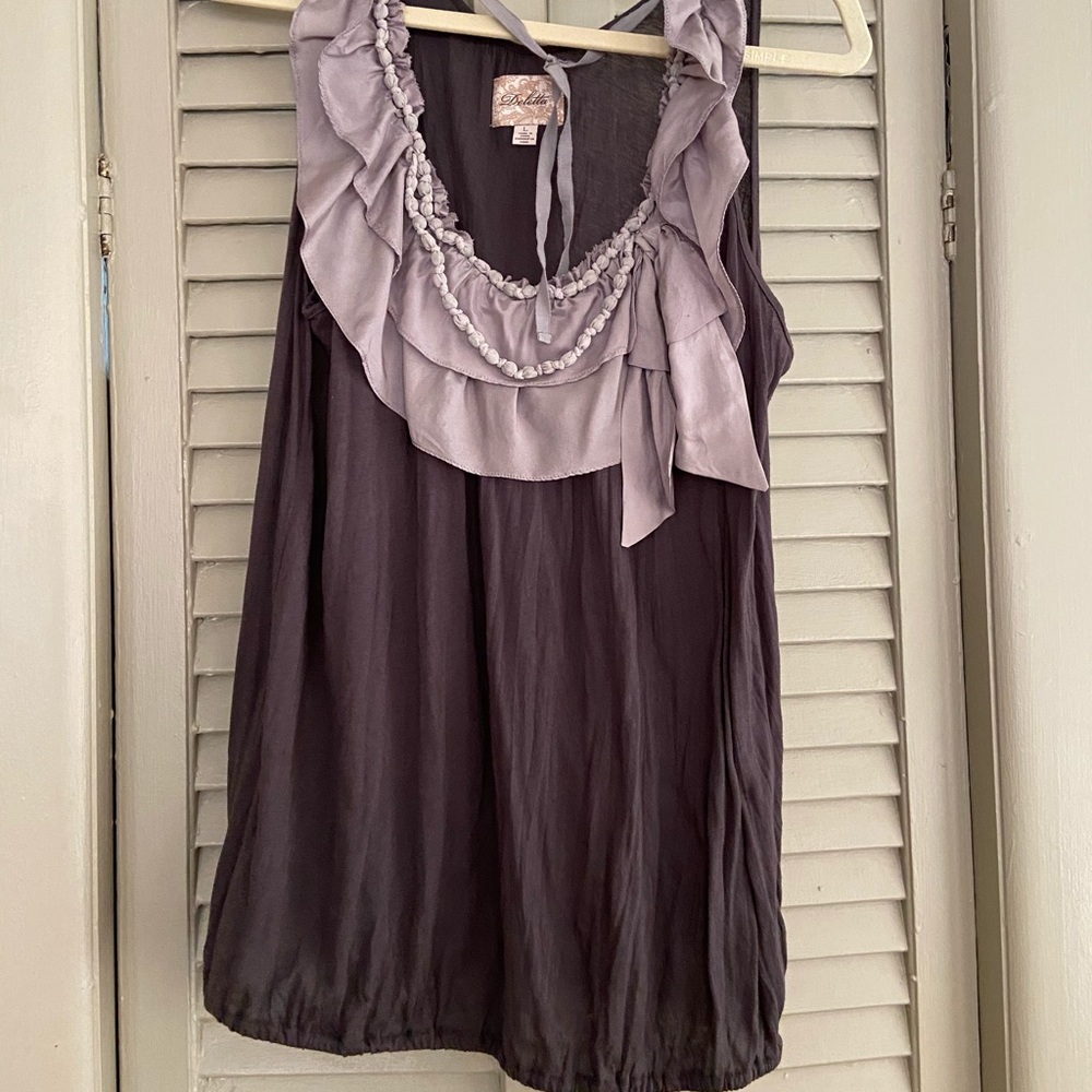 Anthropologie Deletta silk/cotton sleeveless top